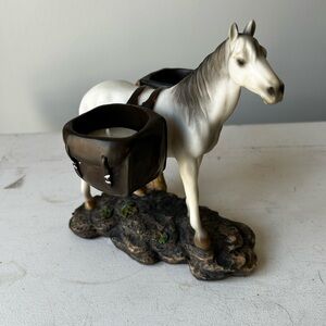 Horse figurine candle holder